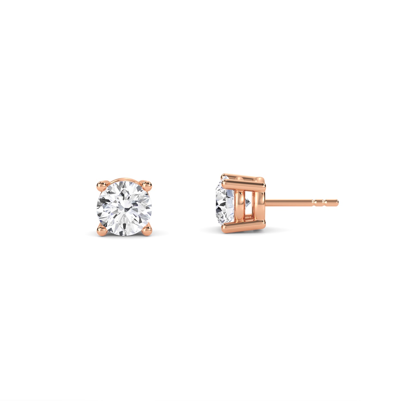 18 Kt Gold Lab Grown Diamond Stud Earrings