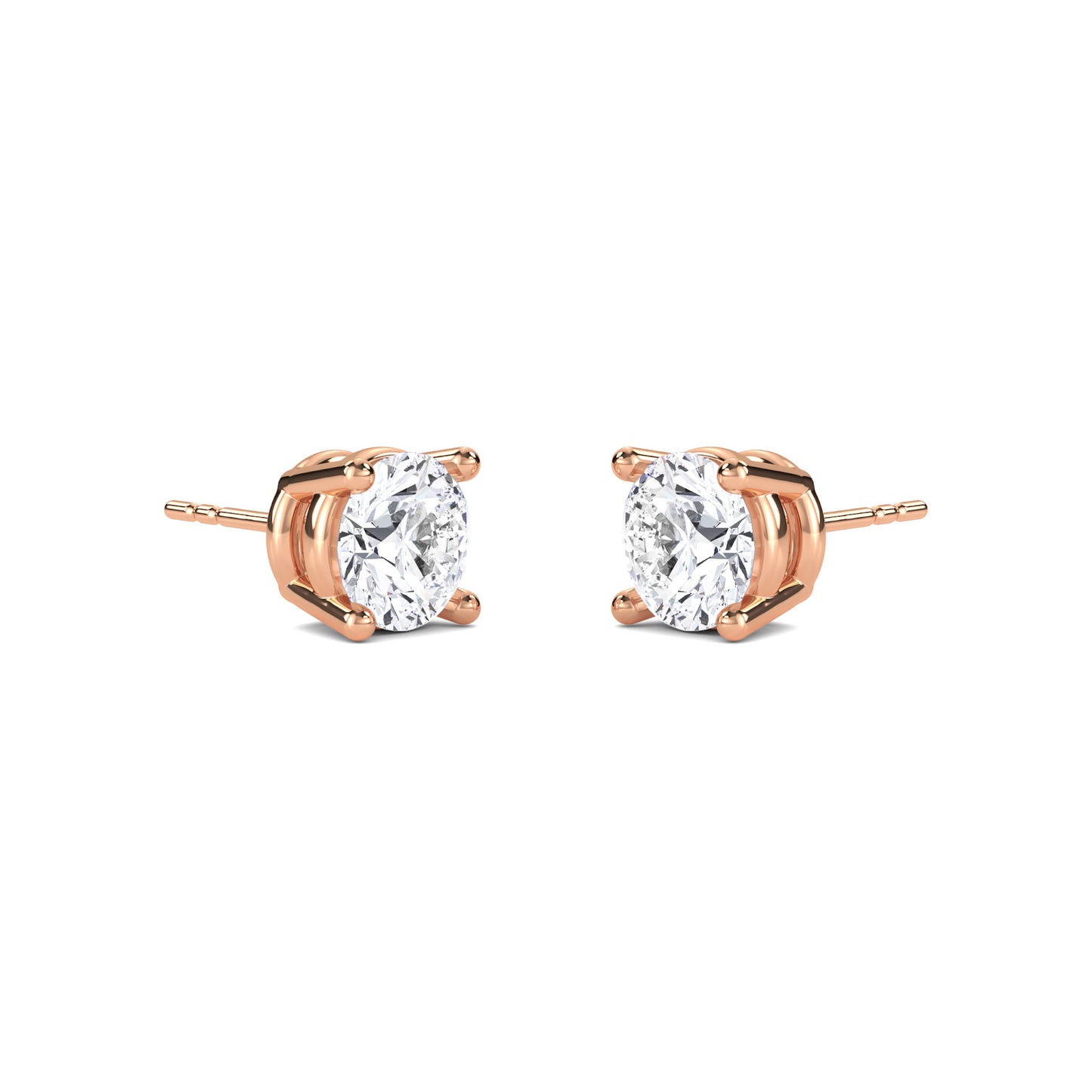 18 Kt Gold Lab Grown Diamond Stud Earrings