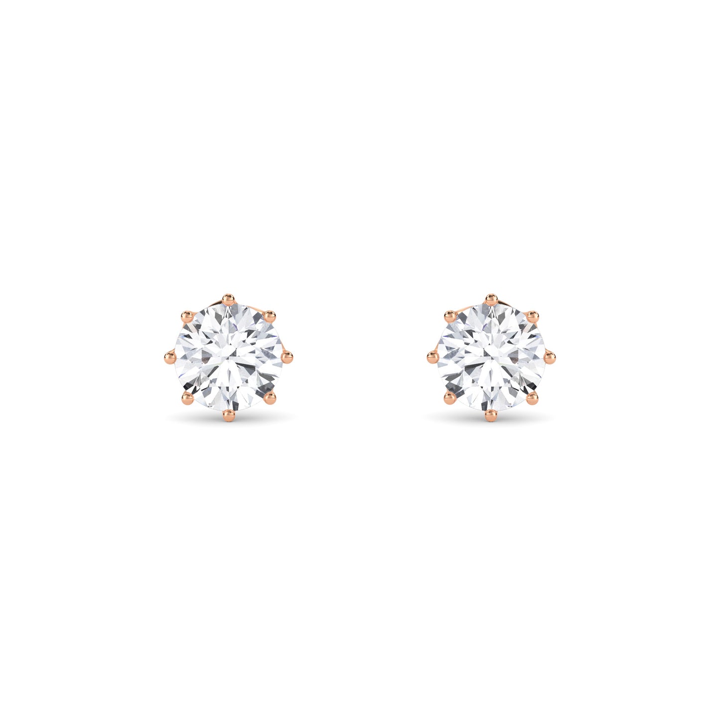 18 Kt Gold Lab Grown Diamond Stud Earrings