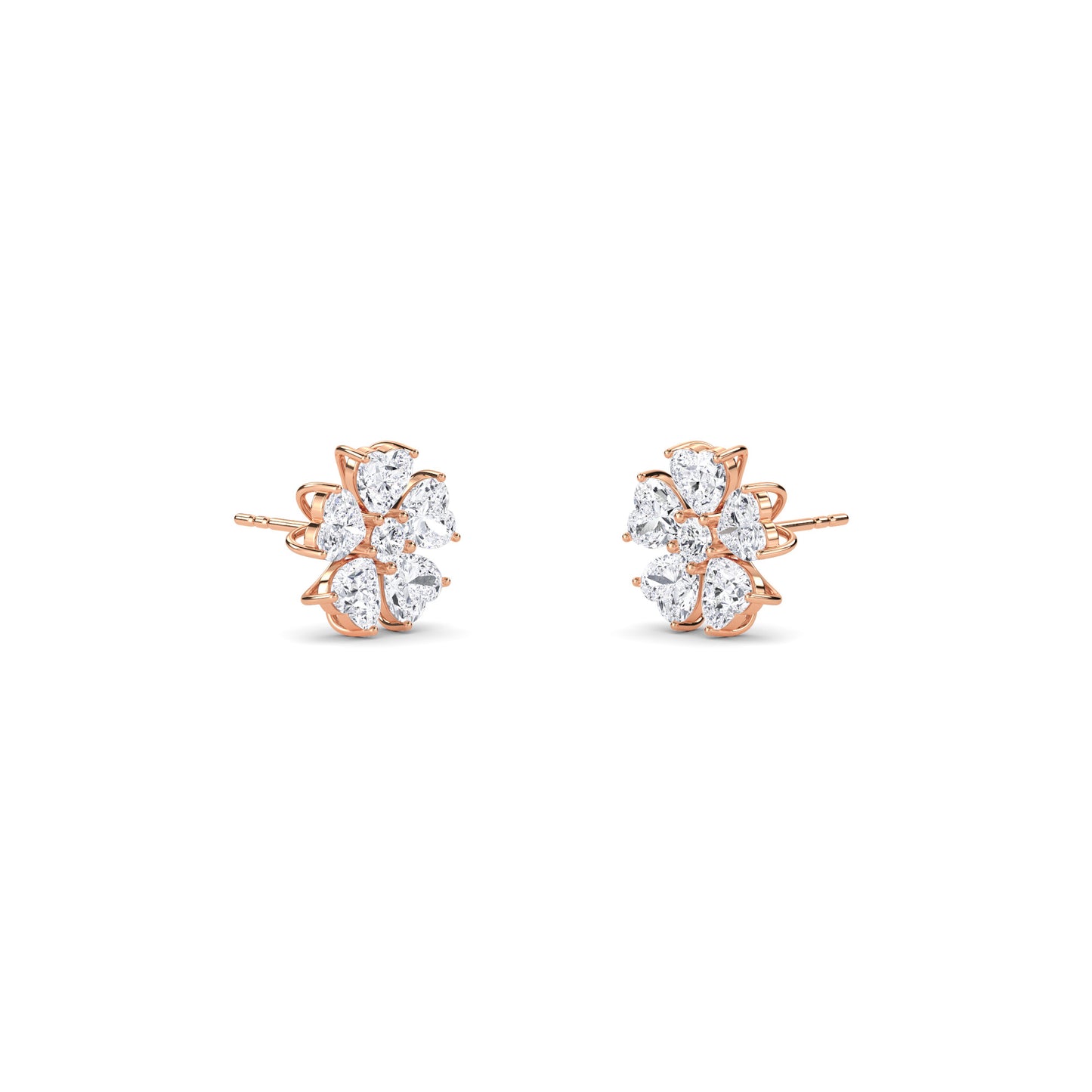 18 Kt Gold Lab Grown Diamond Stud Earrings