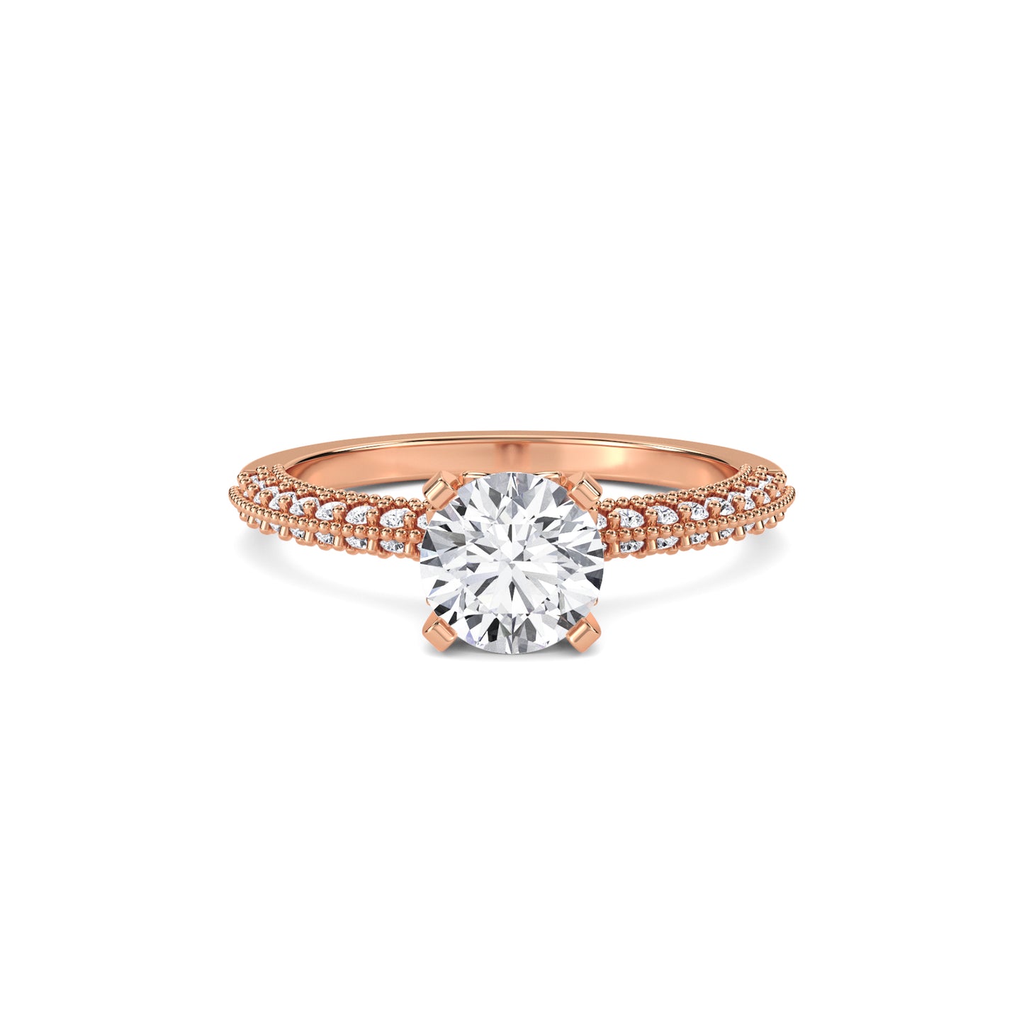 18 KT Gold Lab Grown Diamond Elegant Solitaire Ring for Women