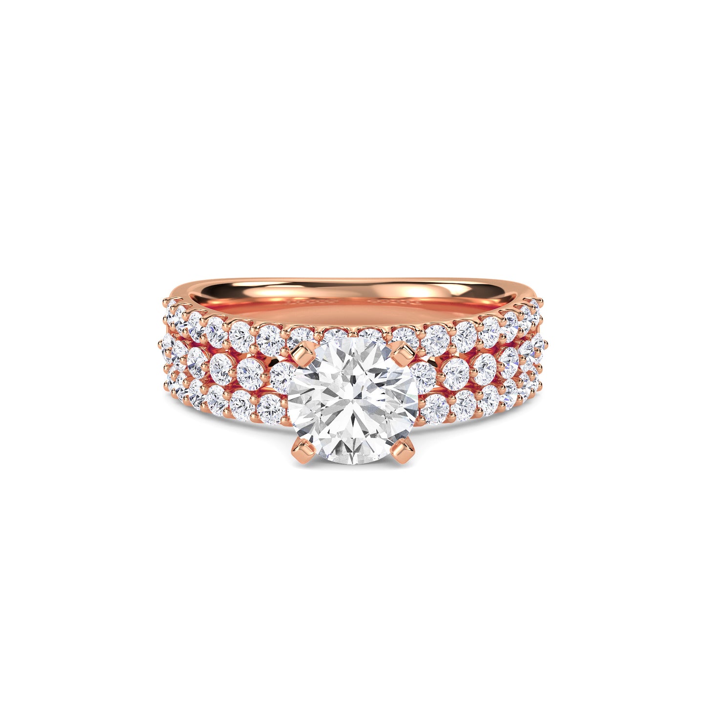 18 KT Gold Lab Grown Diamond Dazzling Focal Point Ring for Women
