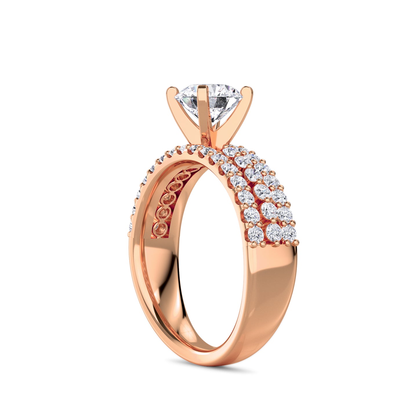 18 KT Gold Lab Grown Diamond Dazzling Focal Point Ring for Women