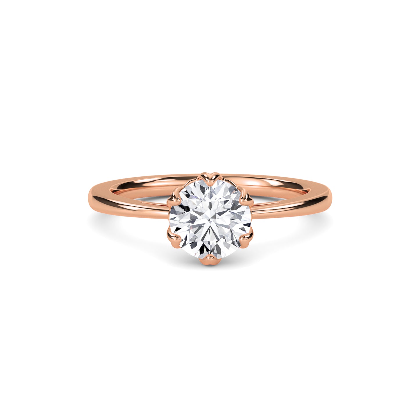 18 KT Gold Lab Grown Diamond Elegant Solitaire Ring for Women