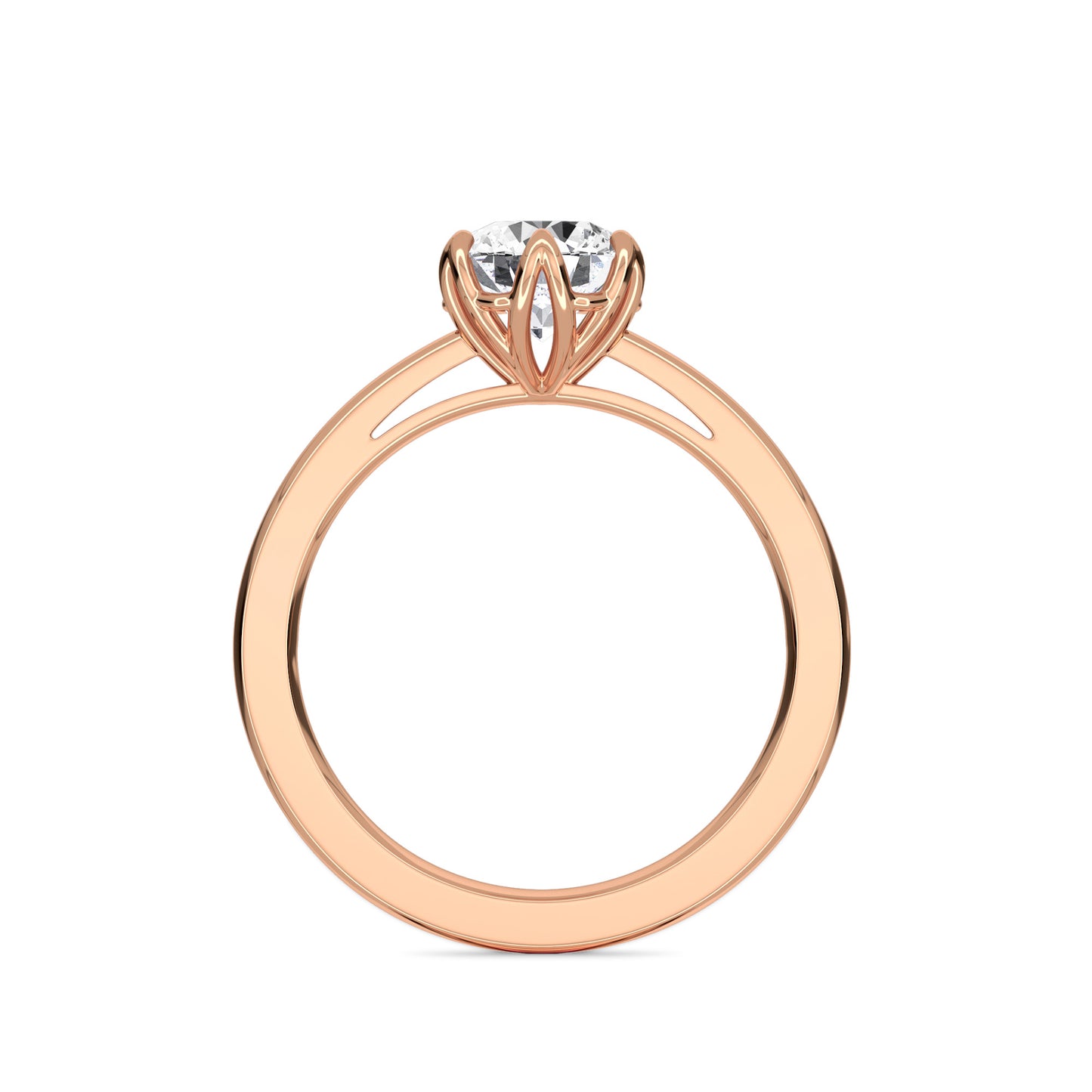 18 KT Gold Lab Grown Diamond Elegant Solitaire Ring for Women