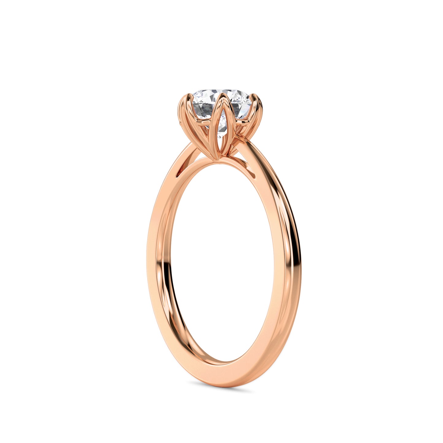 18 KT Gold Lab Grown Diamond Elegant Solitaire Ring for Women