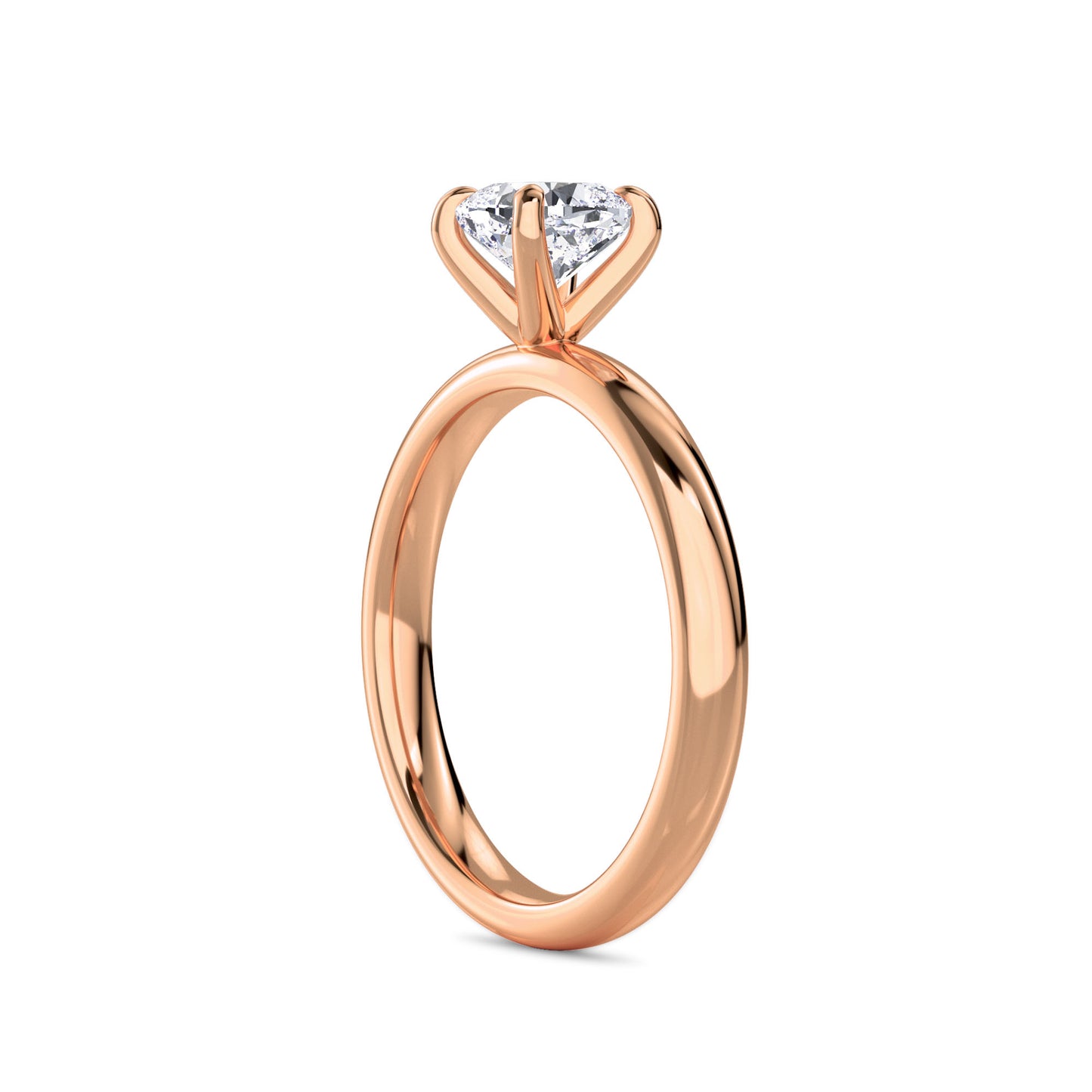 18 KT Gold Lab Grown Diamond Elegant Solitaire Ring for Women