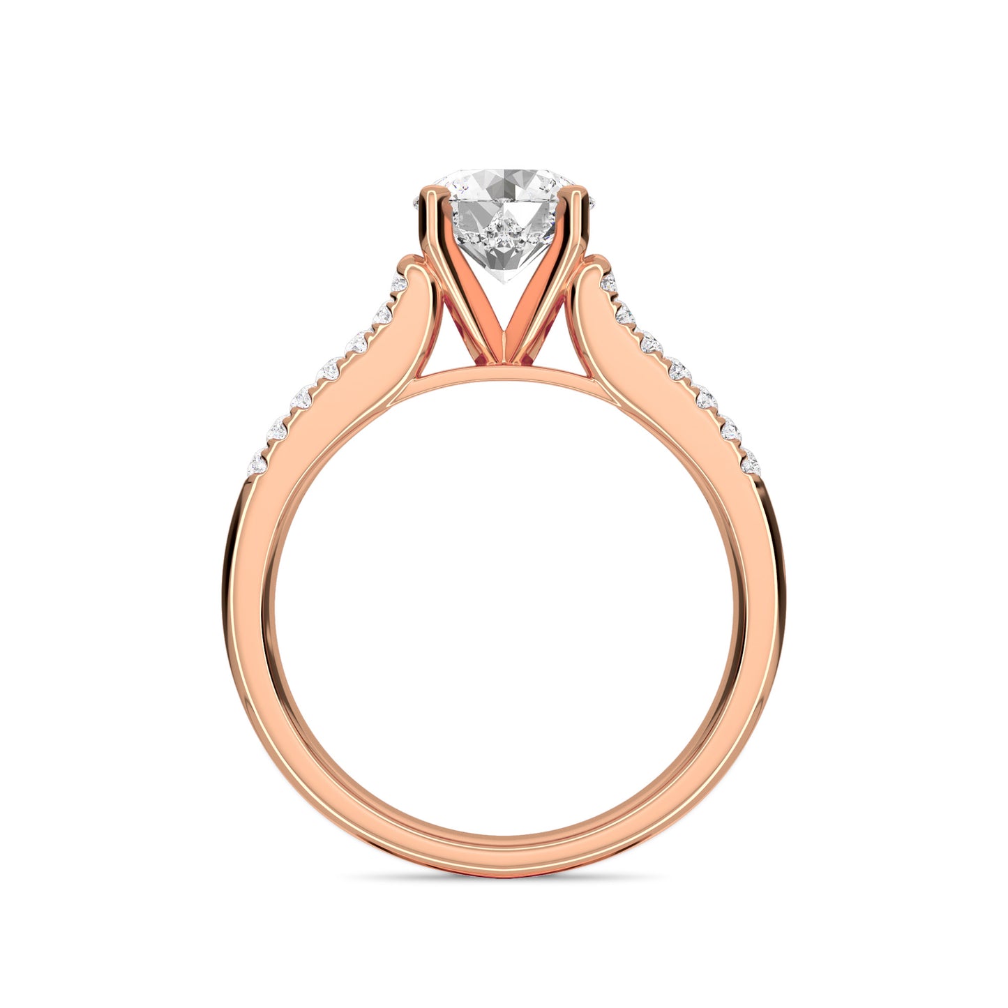 18 KT Gold Lab Grown Diamond Dazzling Evening Ring for Women