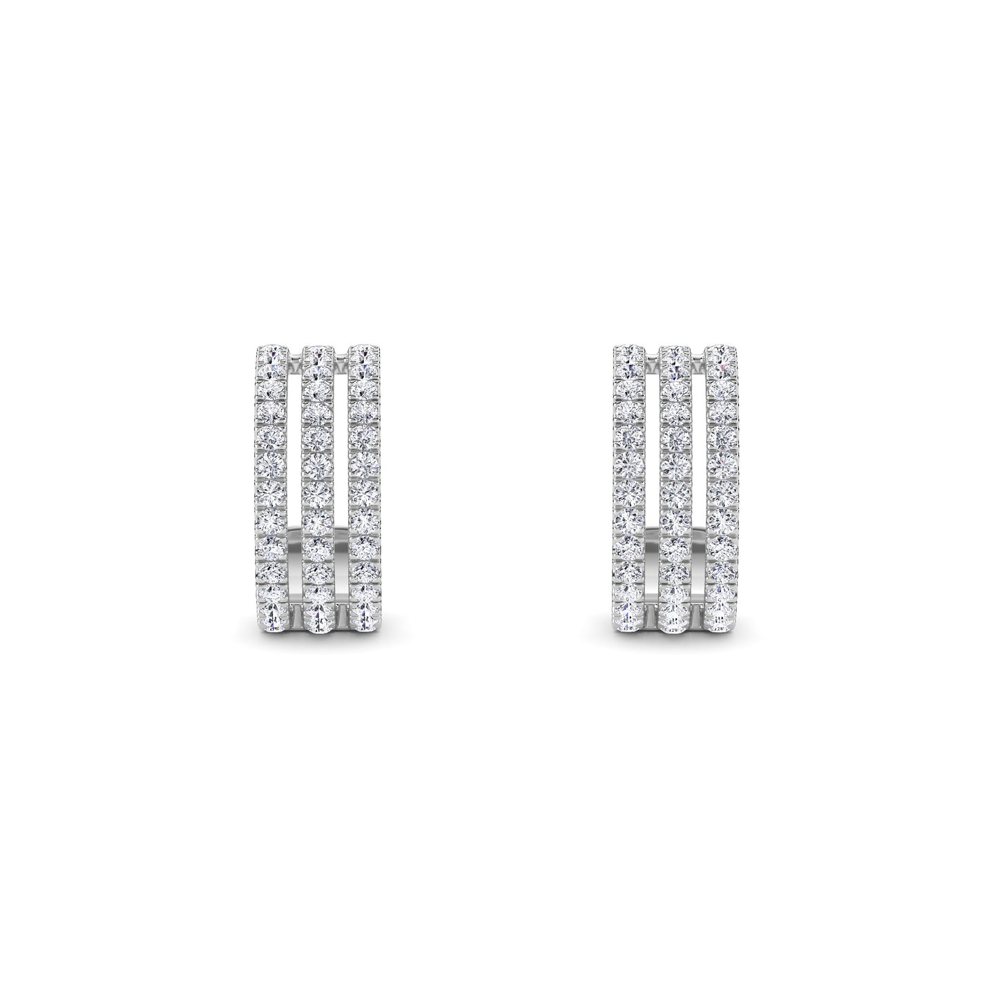18 KT Gold Lab Grown Diamond Round Diamond Hoops Earrings