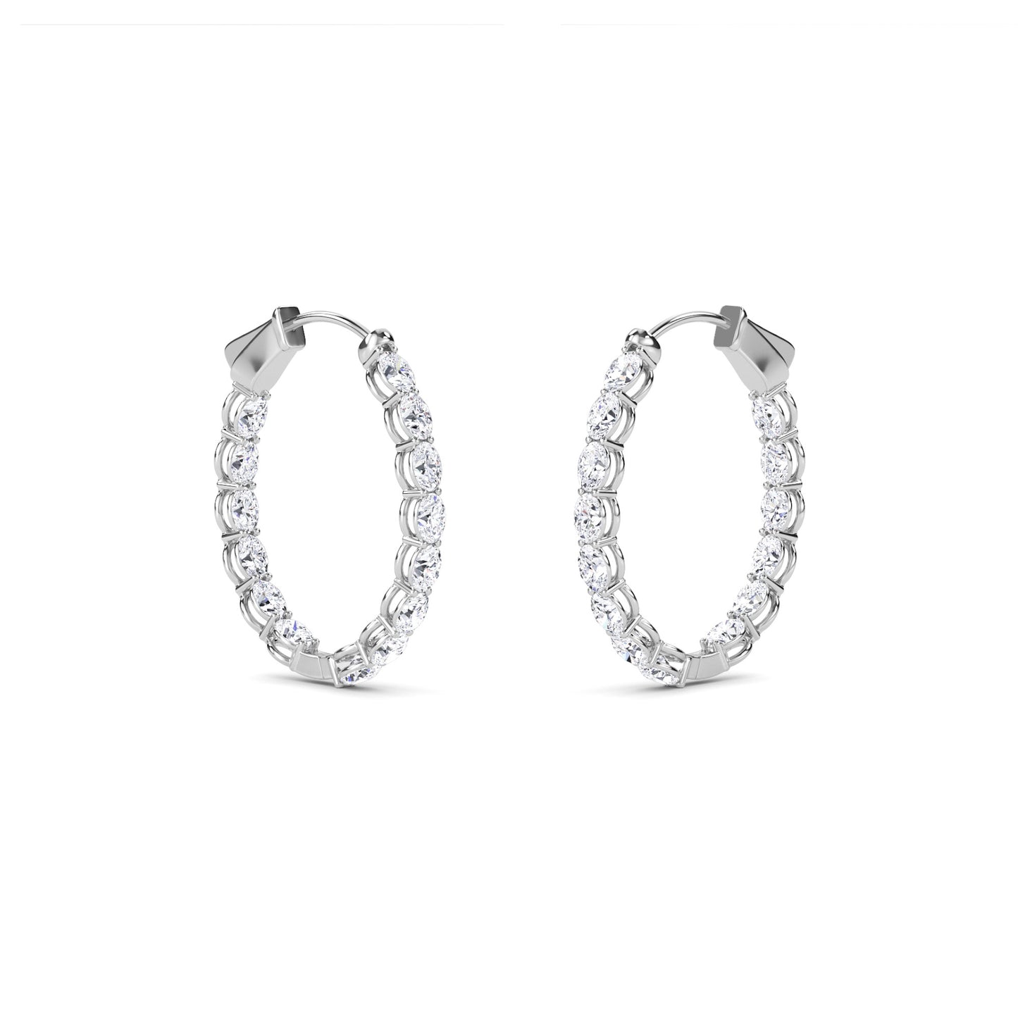 18 Kt Gold Lab Grown Diamond Hoop & Huggie Earrings
