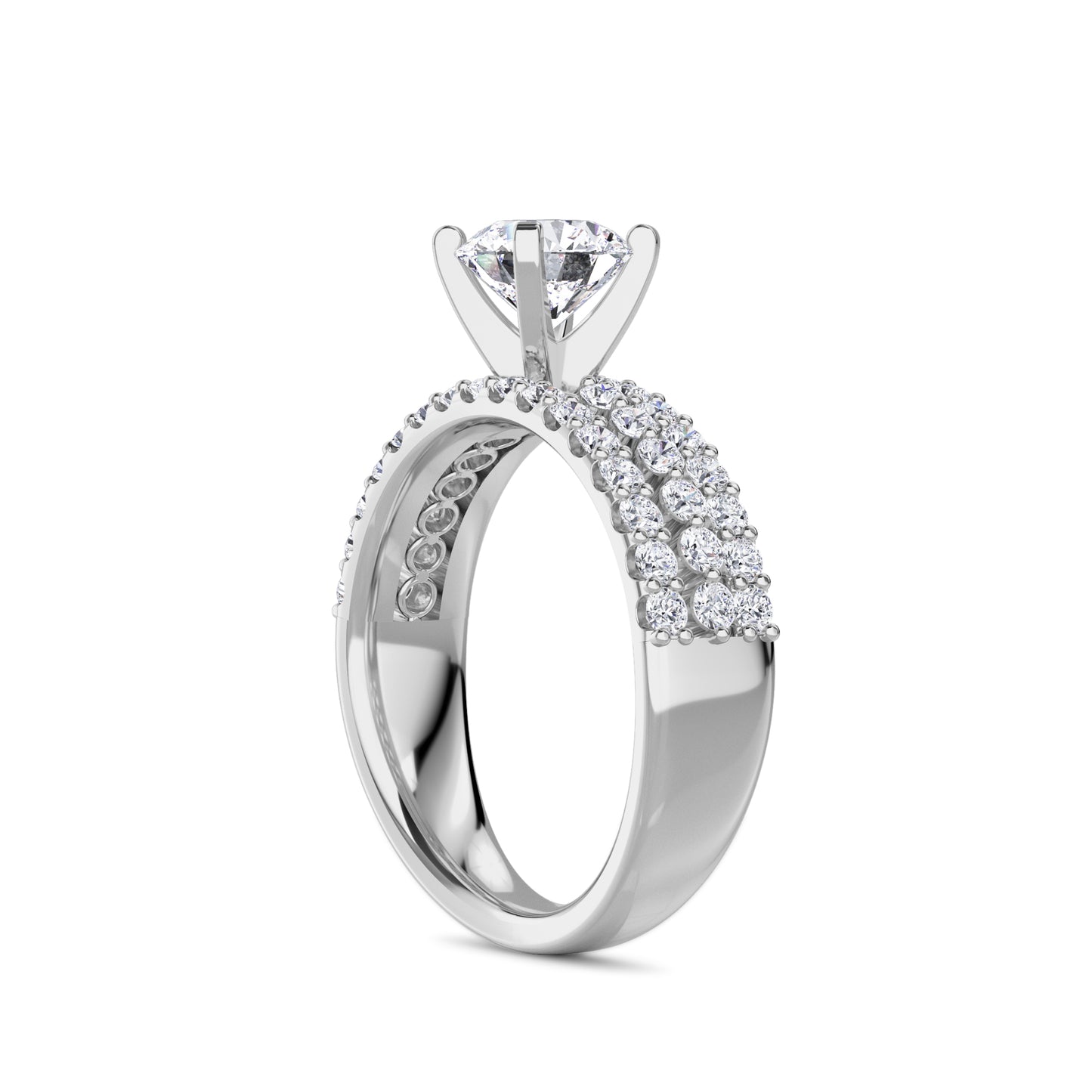 18 KT Gold Lab Grown Diamond Dazzling Focal Point Ring for Women