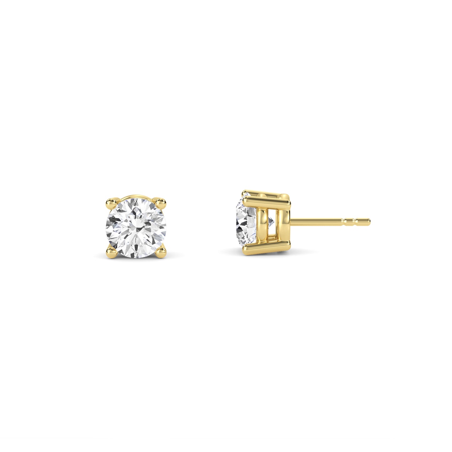 18 Kt Gold Lab Grown Diamond Stud Earrings