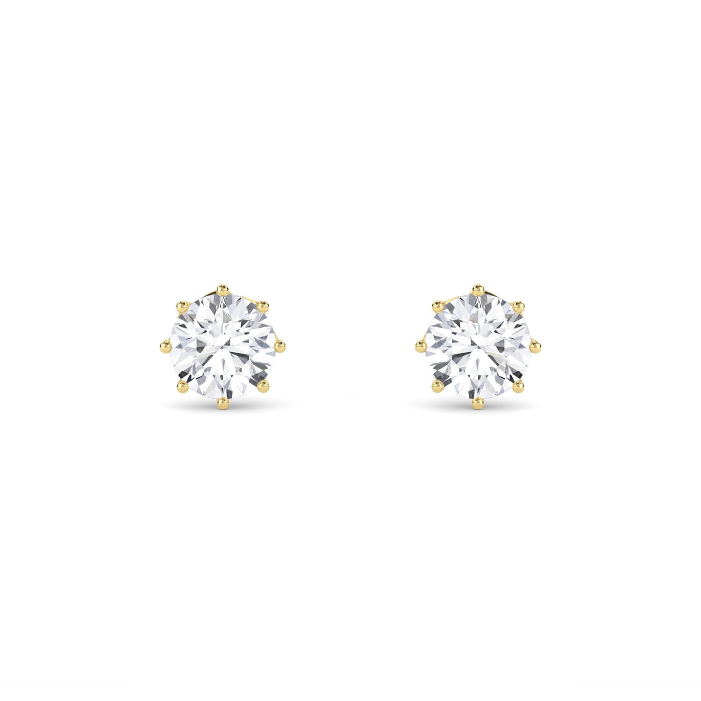 18 Kt Gold Lab Grown Diamond Stud Earrings