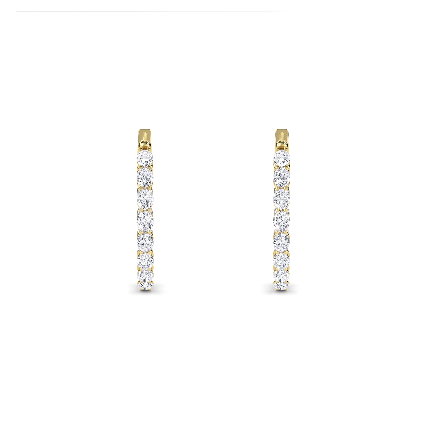 18 Kt Gold Lab Grown Diamond Hoop & Huggie Earrings