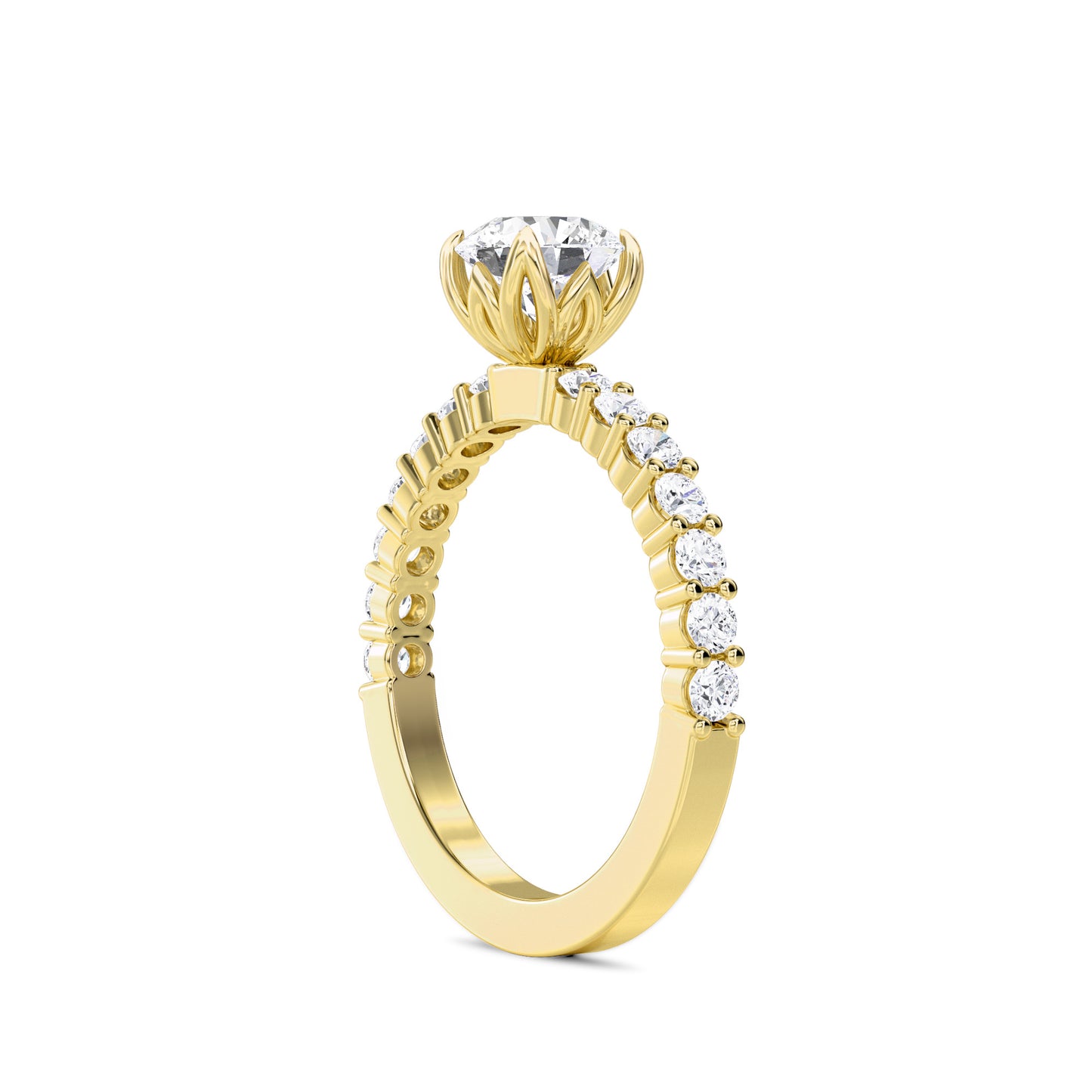18 KT Gold Lab Grown Diamond Vintage Anniversary Ring for Women