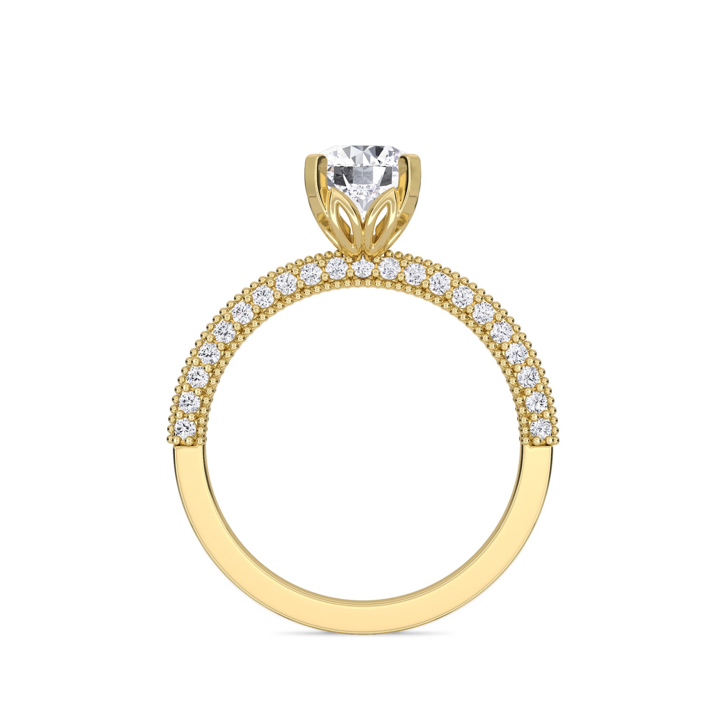 18 KT Gold Lab Grown Diamond Elegant Solitaire Ring for Women