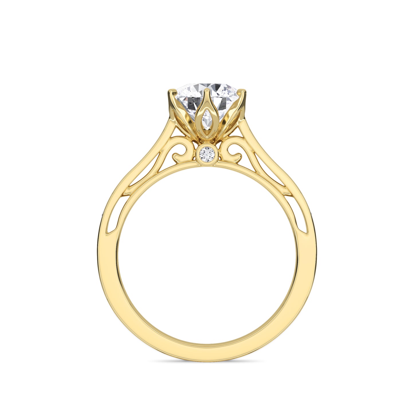 18 KT Gold Lab Grown Diamond Elegant Solitaire Ring for Women