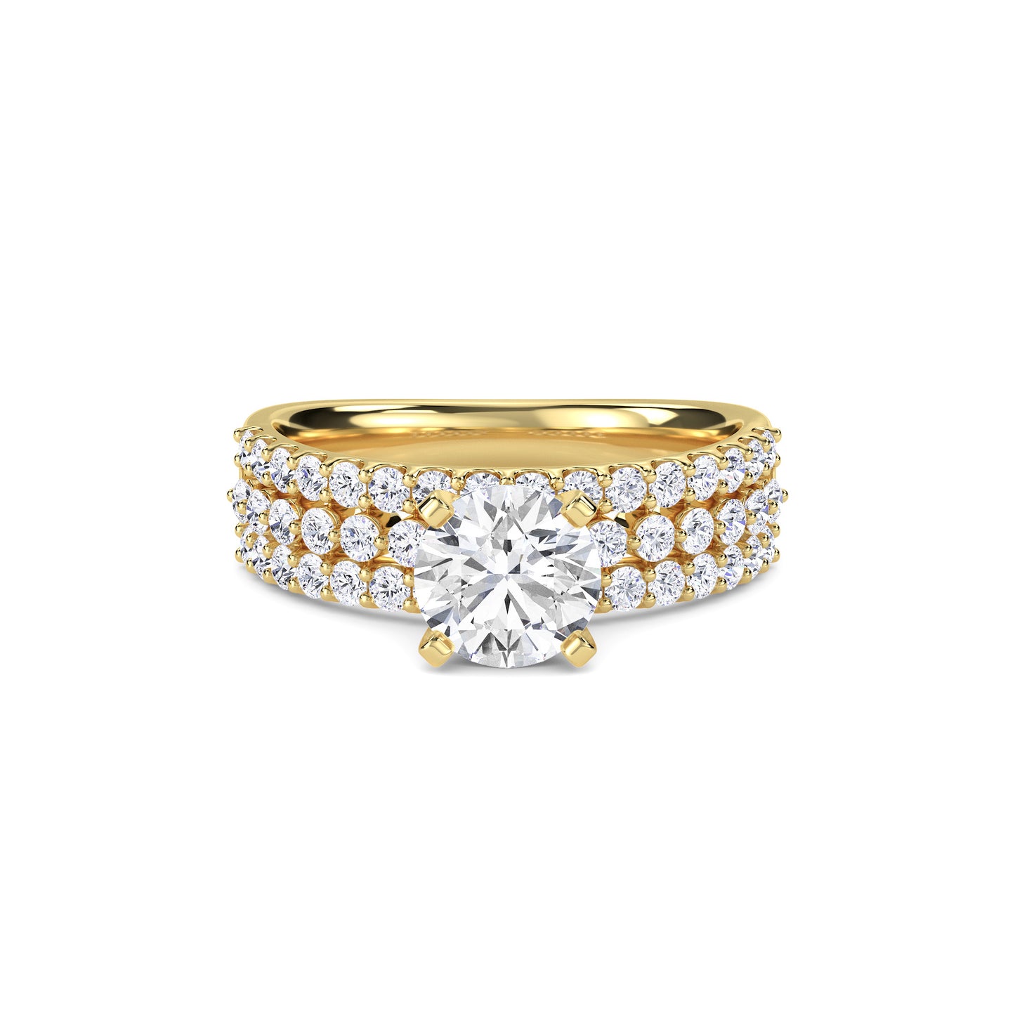 18 KT Gold Lab Grown Diamond Dazzling Focal Point Ring for Women