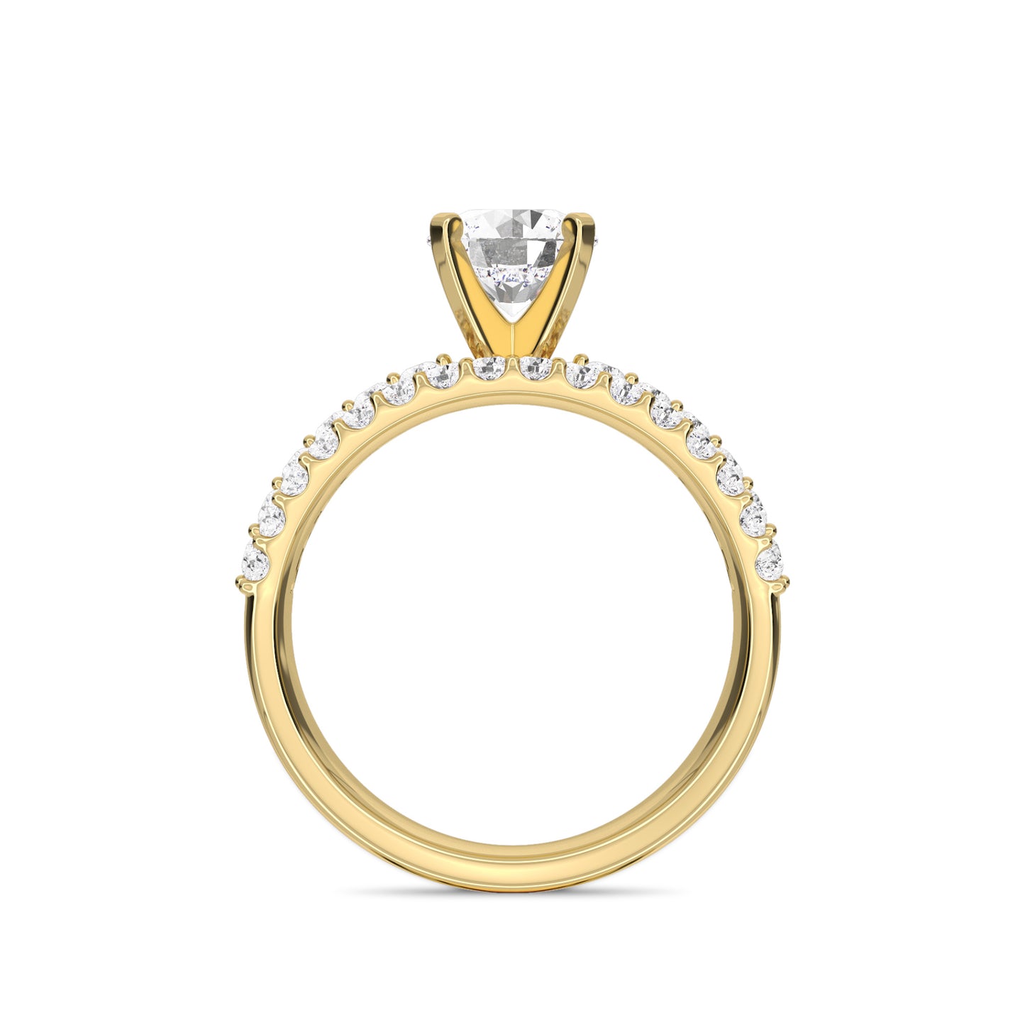 18 KT Gold Lab Grown Diamond Dazzling Focal Point Ring for Women