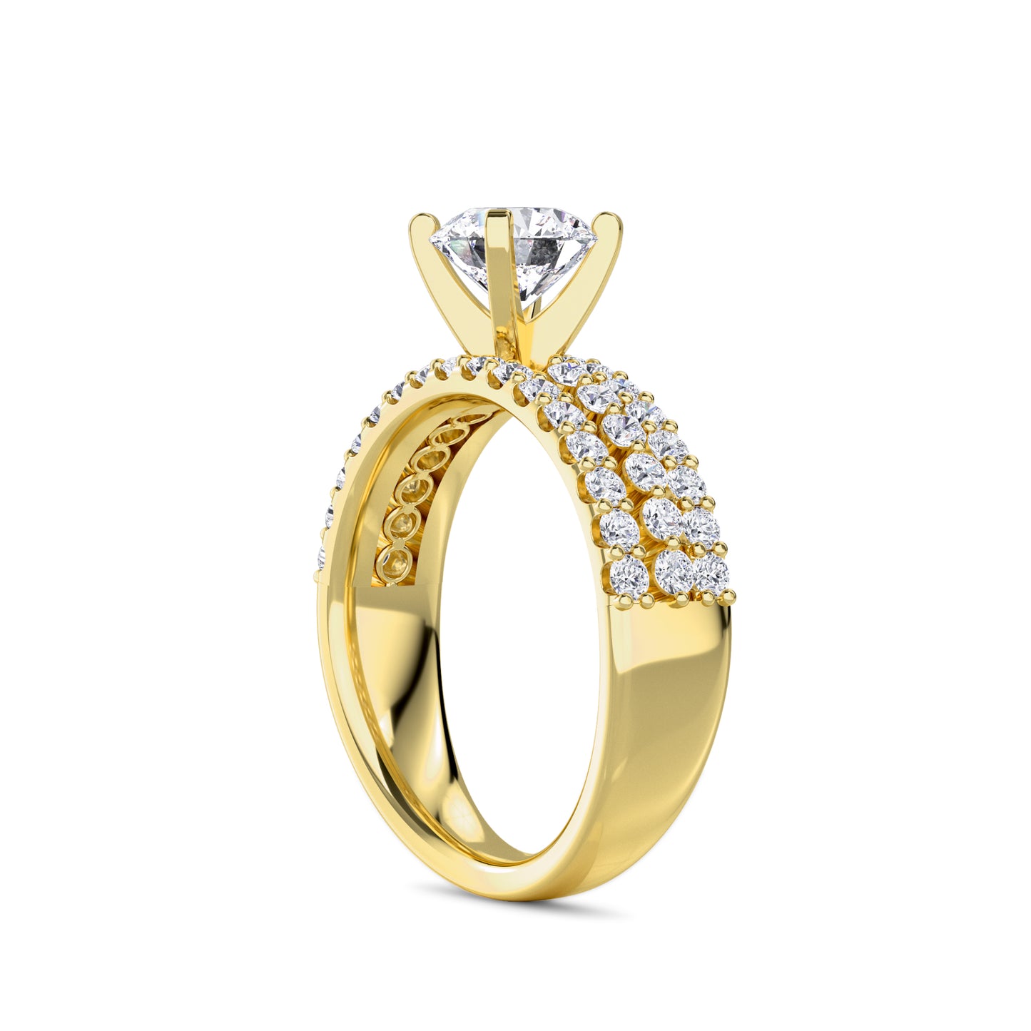 18 KT Gold Lab Grown Diamond Dazzling Focal Point Ring for Women