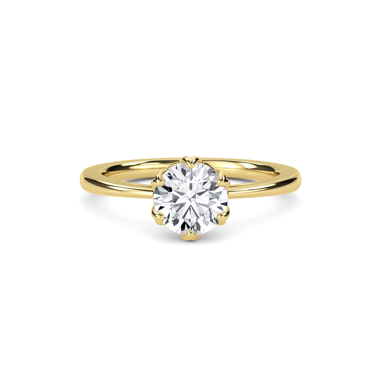18 KT Gold Lab Grown Diamond Elegant Solitaire Ring for Women