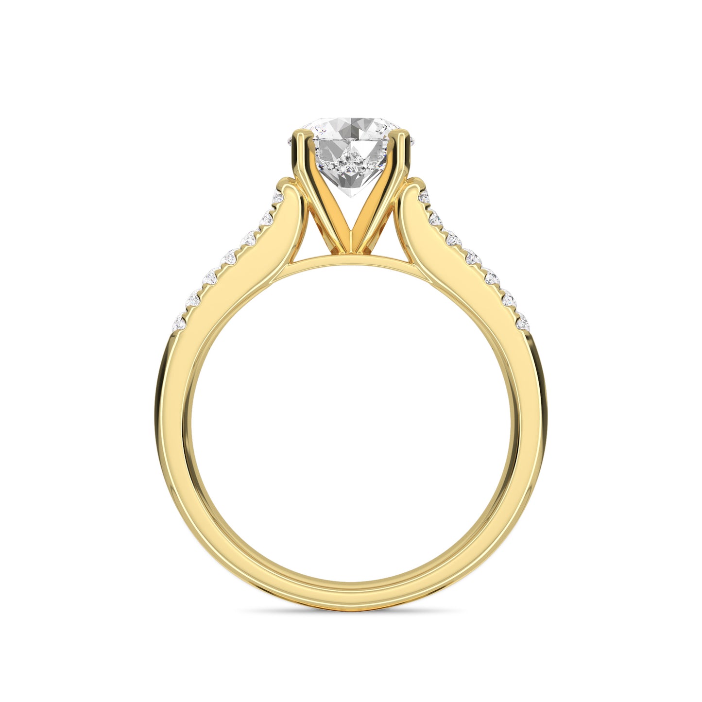 18 KT Gold Lab Grown Diamond Dazzling Evening Ring for Women