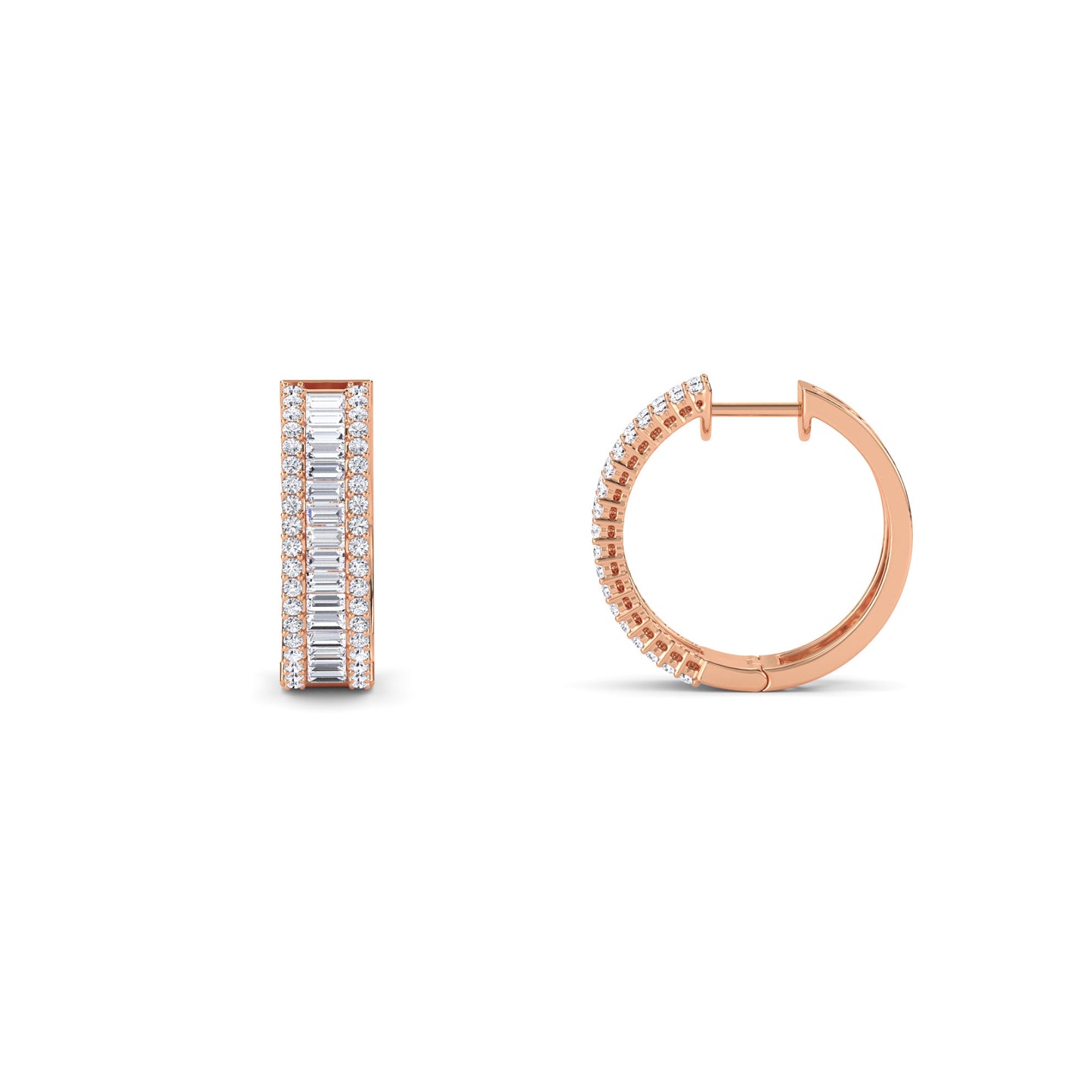 18 Kt Gold Lab Grown Diamond Hoop & Huggie Earrings