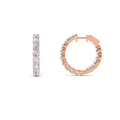 18 Kt Gold Lab Grown Diamond Hoop & Huggie Earrings