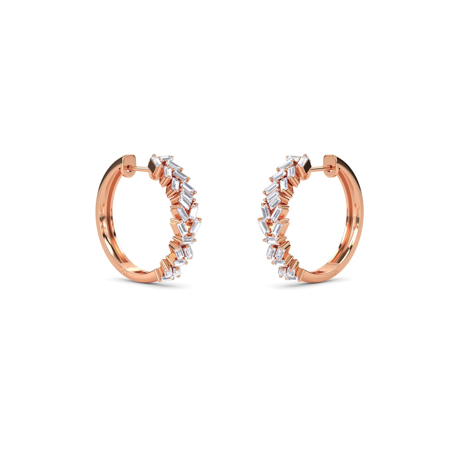 18 Kt Gold Lab Grown Diamond Hoop & Huggie Earrings