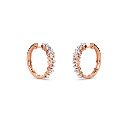 18 Kt Gold Lab Grown Diamond Hoop & Huggie Earrings