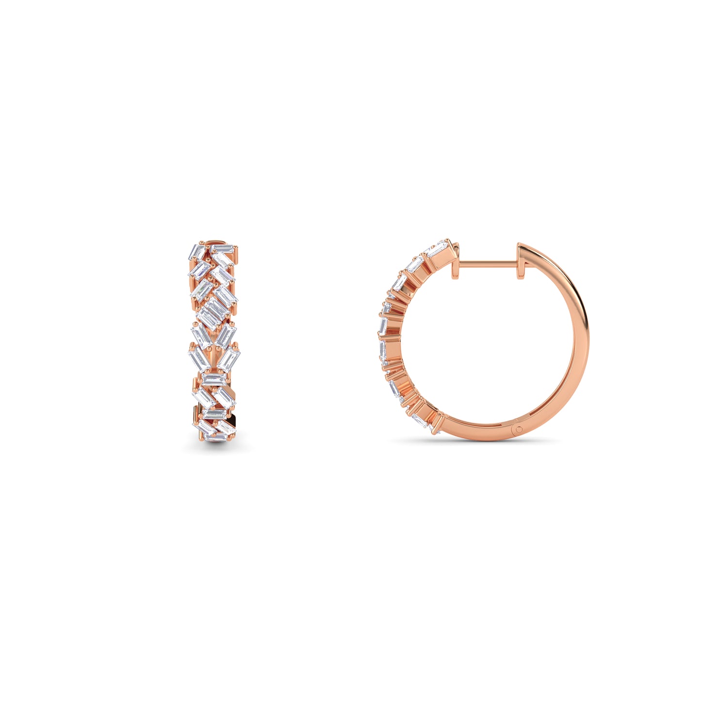 18 Kt Gold Lab Grown Diamond Hoop & Huggie Earrings