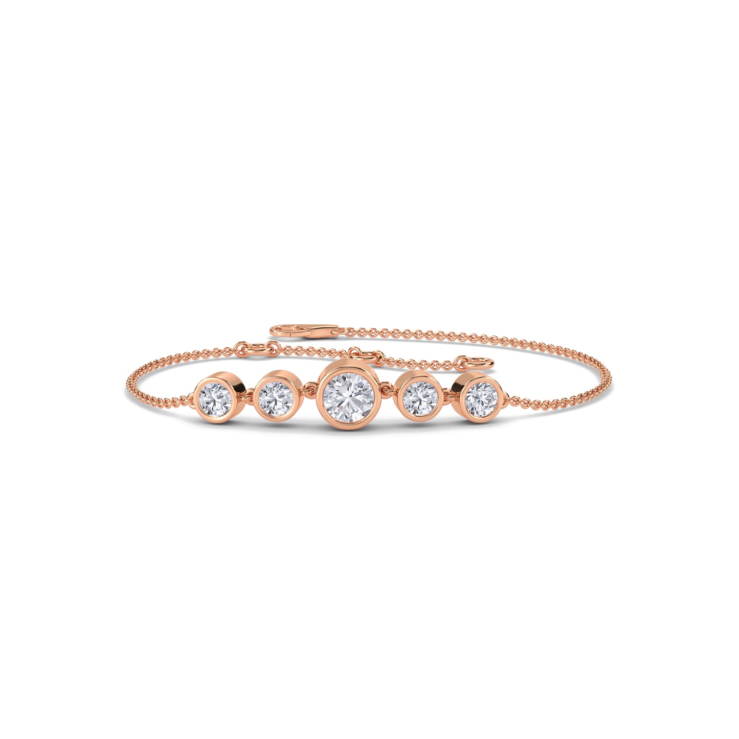 18 KT Gold Lab Grown Diamond Link Bracelets