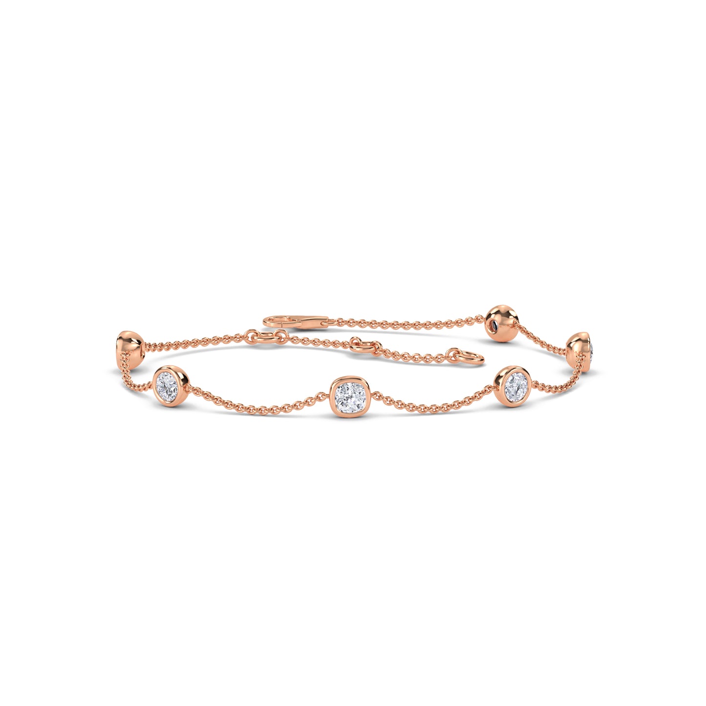 18 KT Gold Lab Grown Diamond Link Bracelets