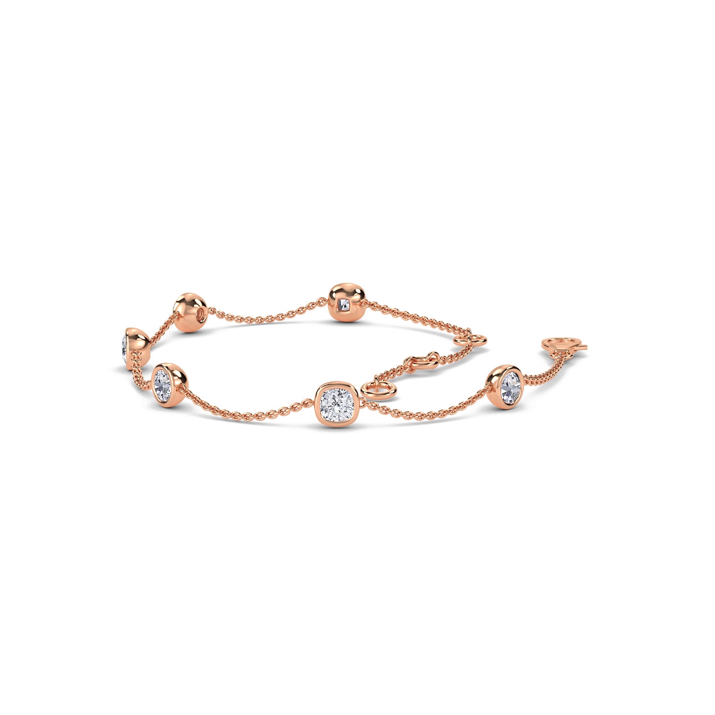 18 KT Gold Lab Grown Diamond Link Bracelets