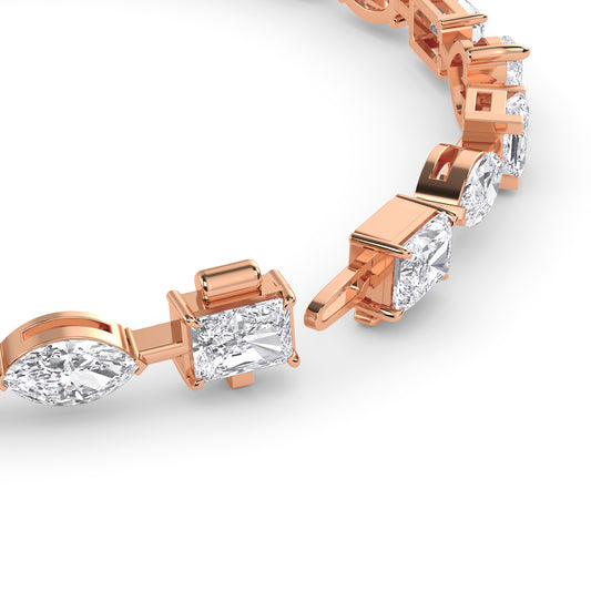 18 KT Gold Lab Grown Diamond Link Bracelets