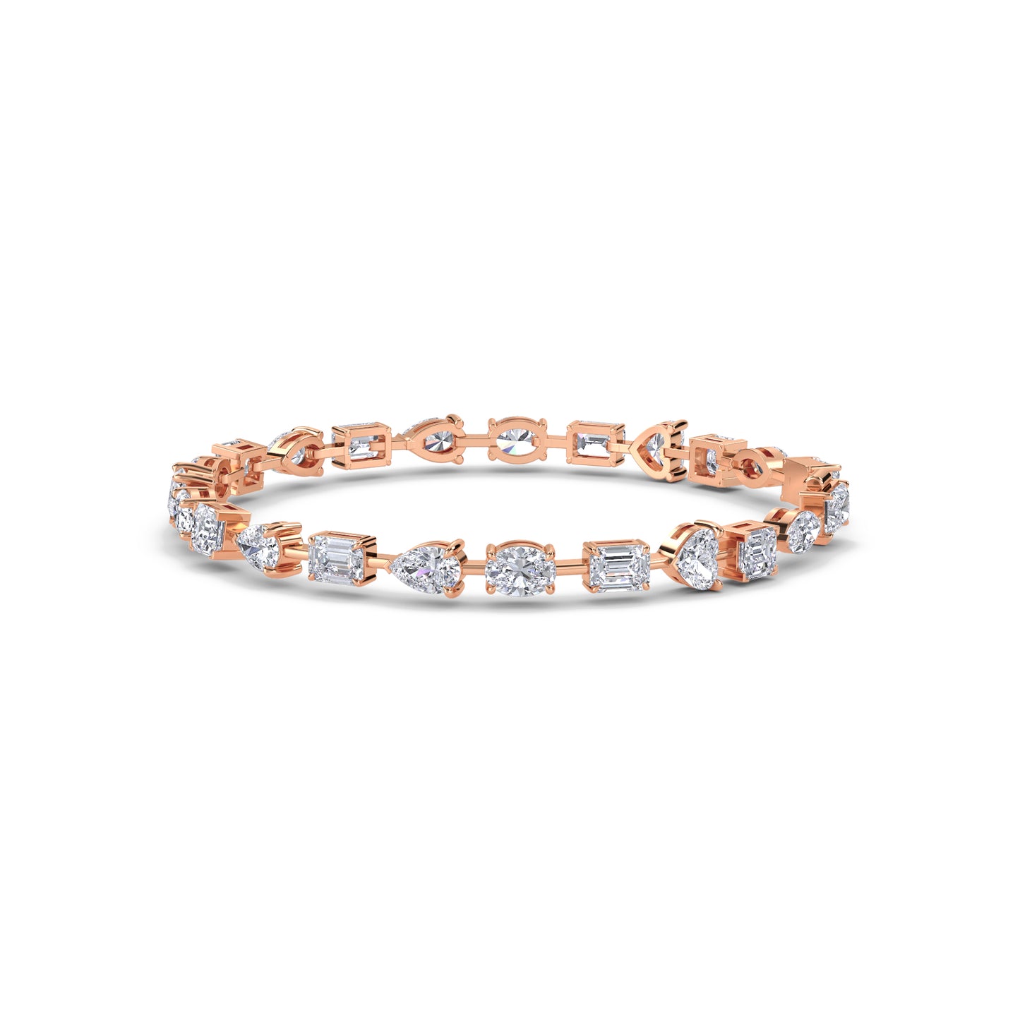 18 KT Gold Lab Grown Diamond Link Bracelets