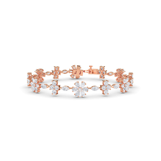 18 KT Gold Lab Grown Diamond Link Bracelets for Women