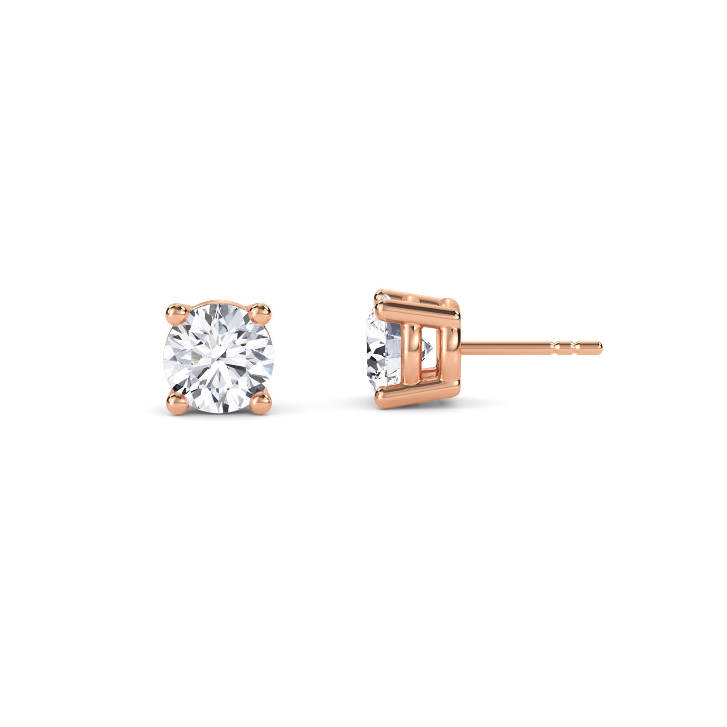 18 Kt Gold Lab Grown Diamond Stud Earrings