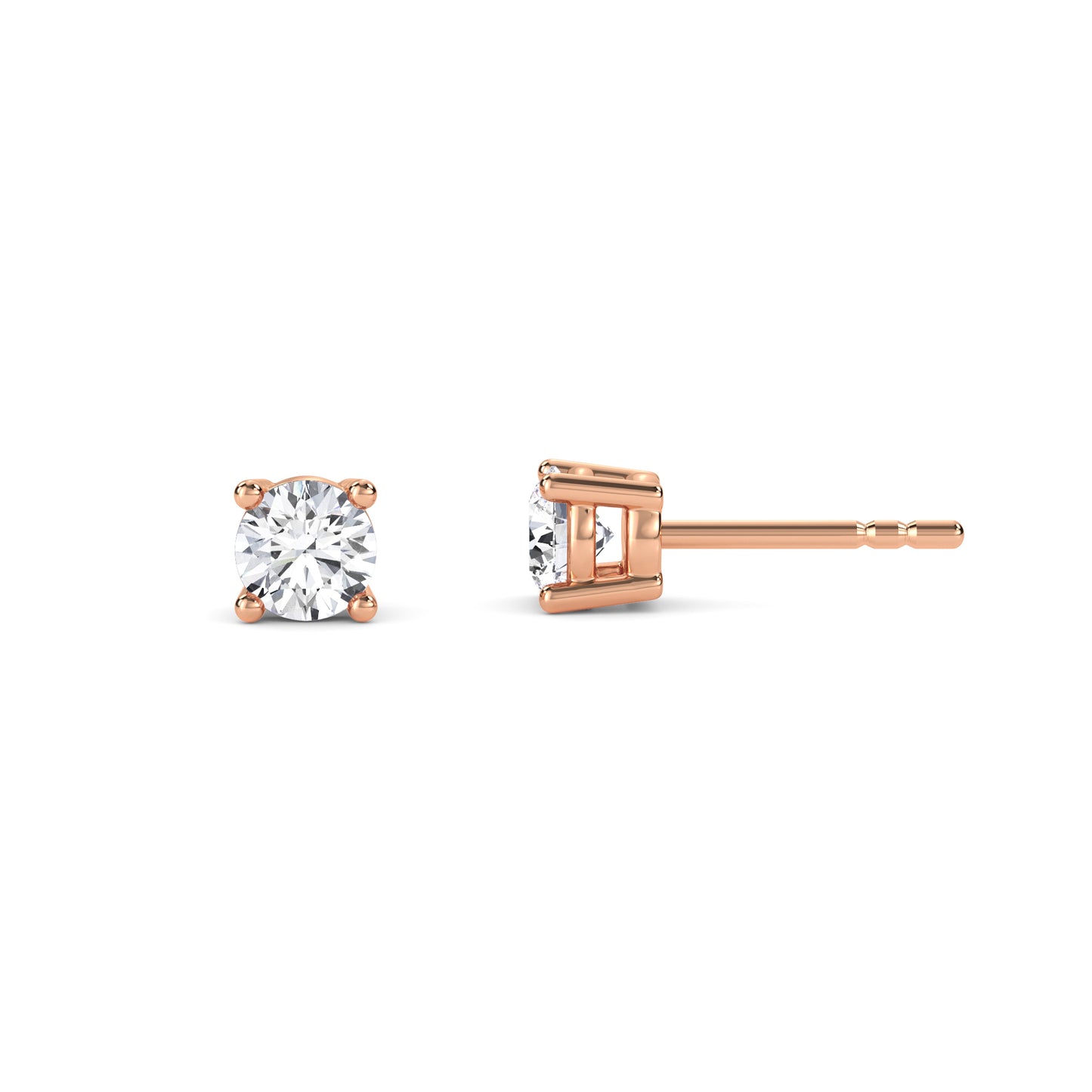 18 Kt Gold Lab Grown Diamond Stud Earrings