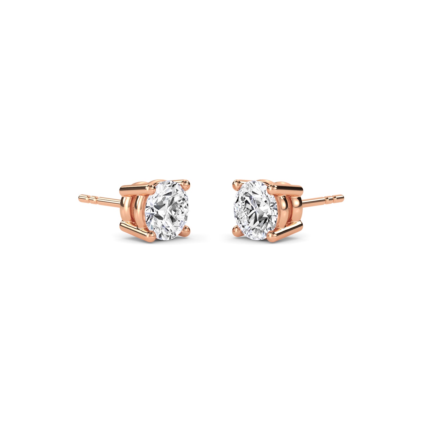 18 Kt Gold Lab Grown Diamond Stud Earrings