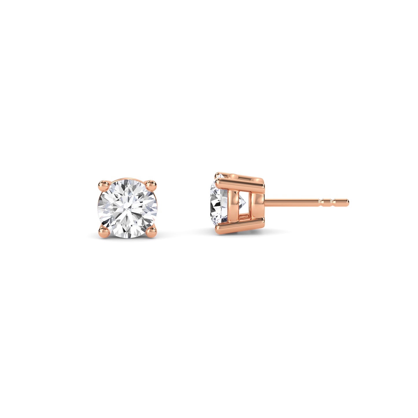 18 Kt Gold Lab Grown Diamond Stud Earrings