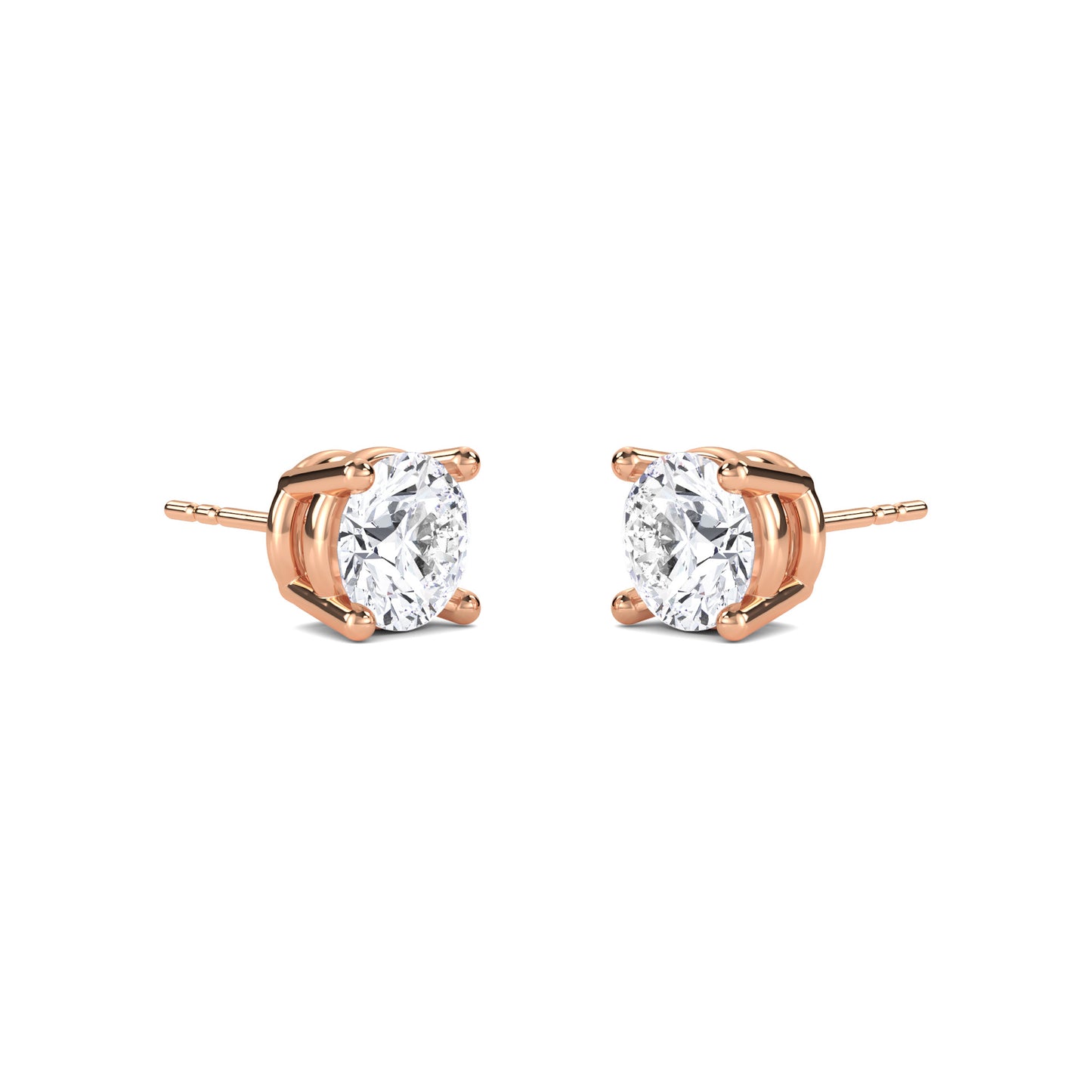 18 Kt Gold Lab Grown Diamond Stud Earrings