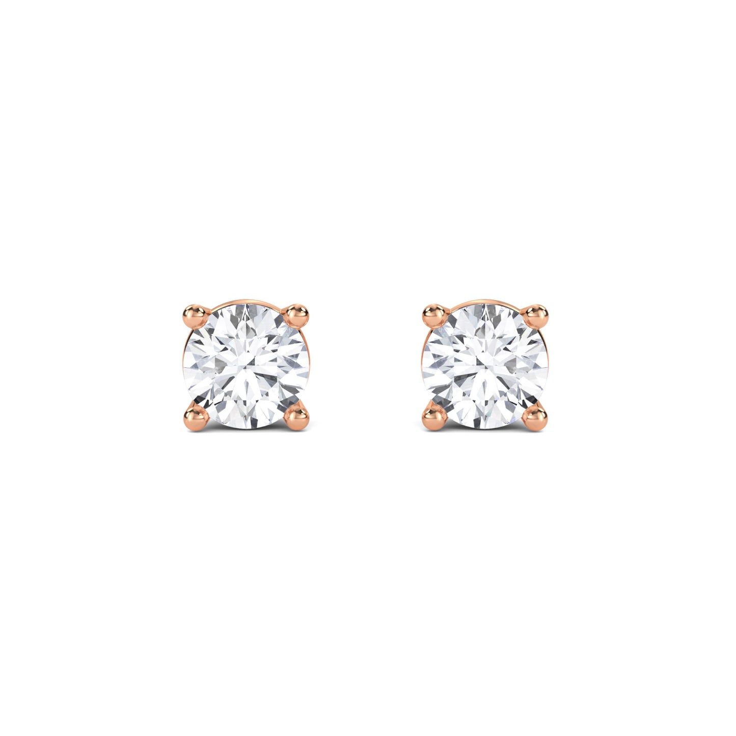 18 Kt Gold Lab Grown Diamond Stud Earrings