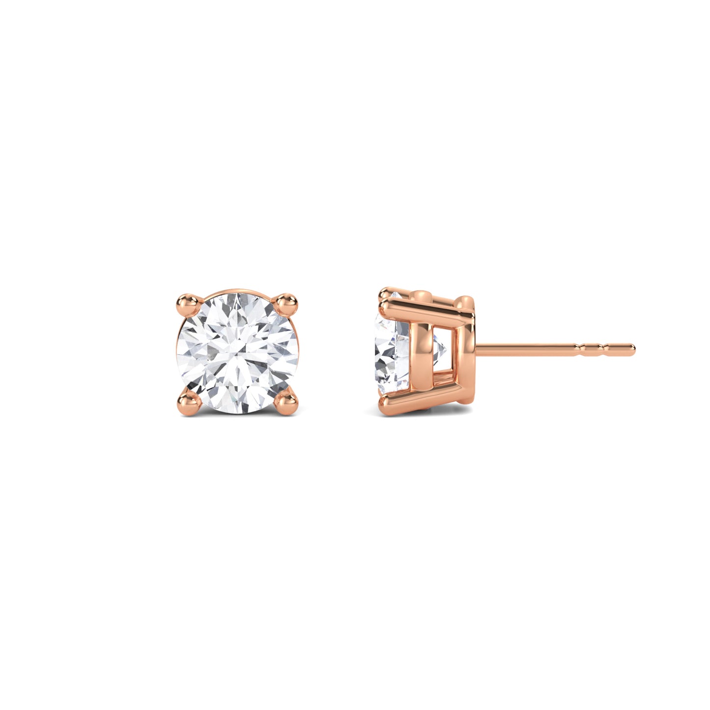 18 Kt Gold Lab Grown Diamond Stud Earrings