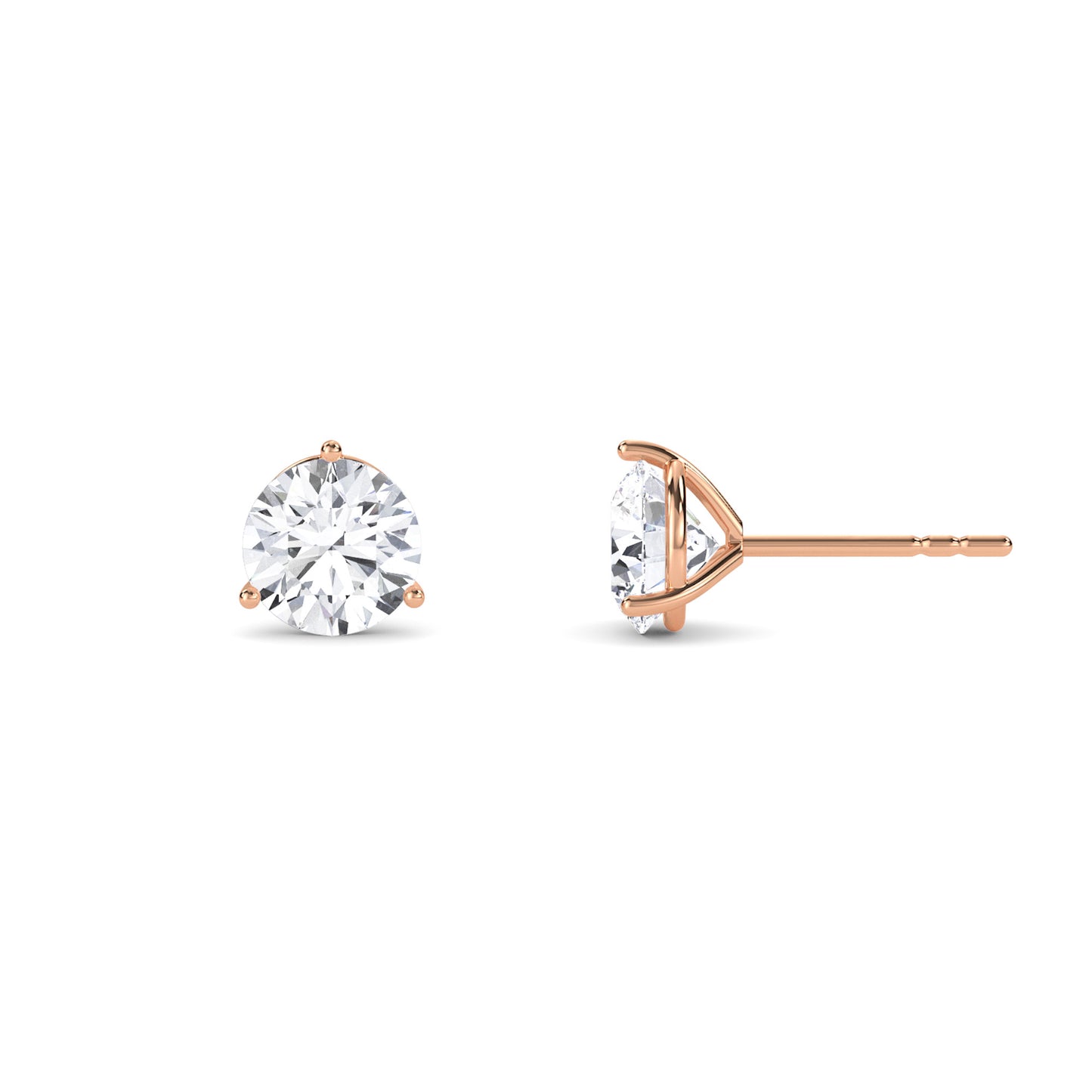 18 Kt Gold Lab Grown Diamond Stud Earrings