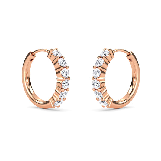 18 Kt Gold Lab Grown Diamond Hoop & Huggie Earrings