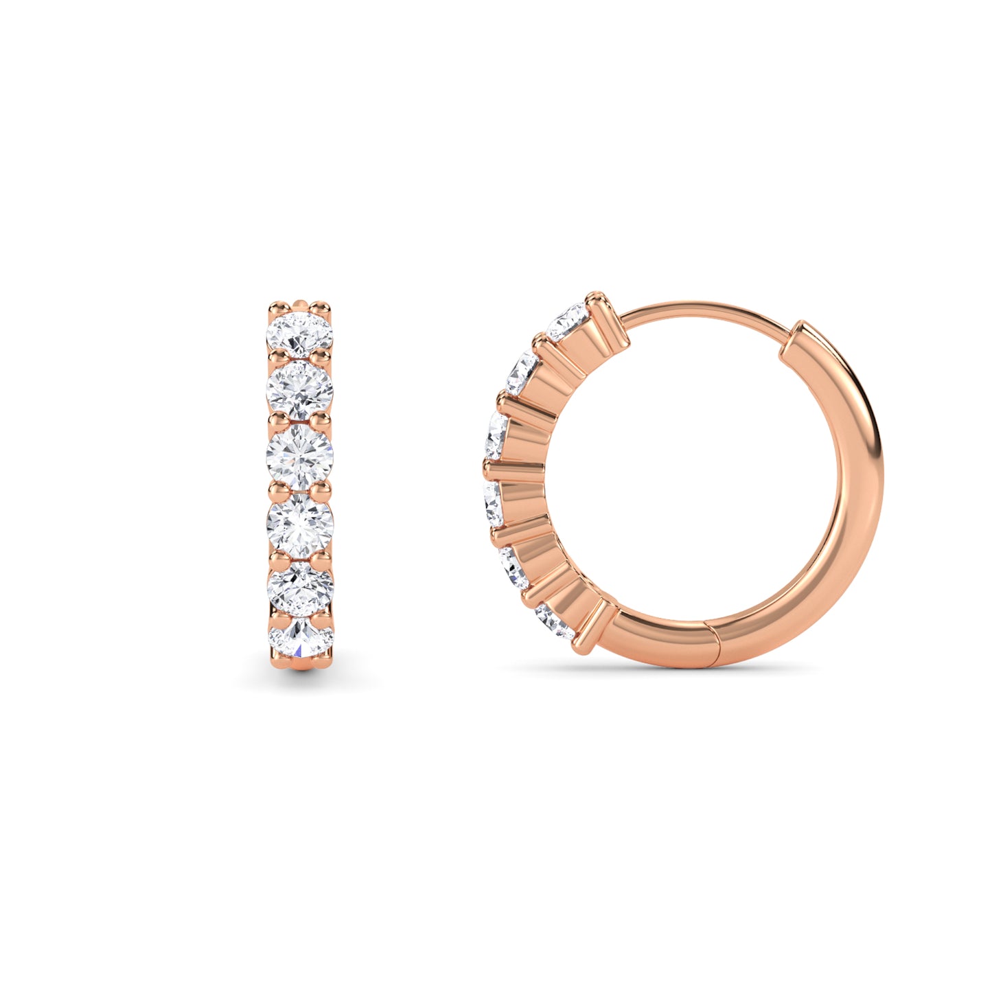 18 Kt Gold Lab Grown Diamond Hoop & Huggie Earrings