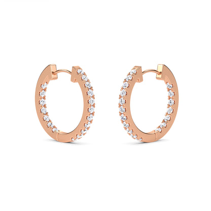 18 Kt Gold Lab Grown Diamond Hoop & Huggie Earrings