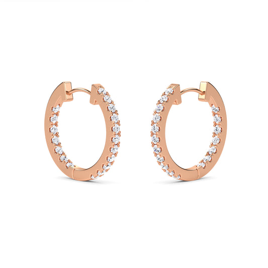 18 Kt Gold Lab Grown Diamond Hoop & Huggie Earrings