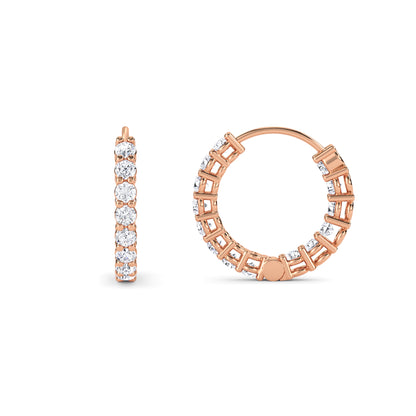 18 Kt Gold Lab Grown Diamond Hoop & Huggie Earrings